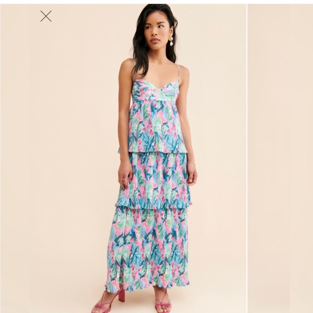 Saylor pleated maxi dress XS